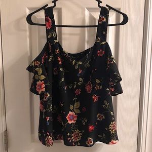 Floral black blouse